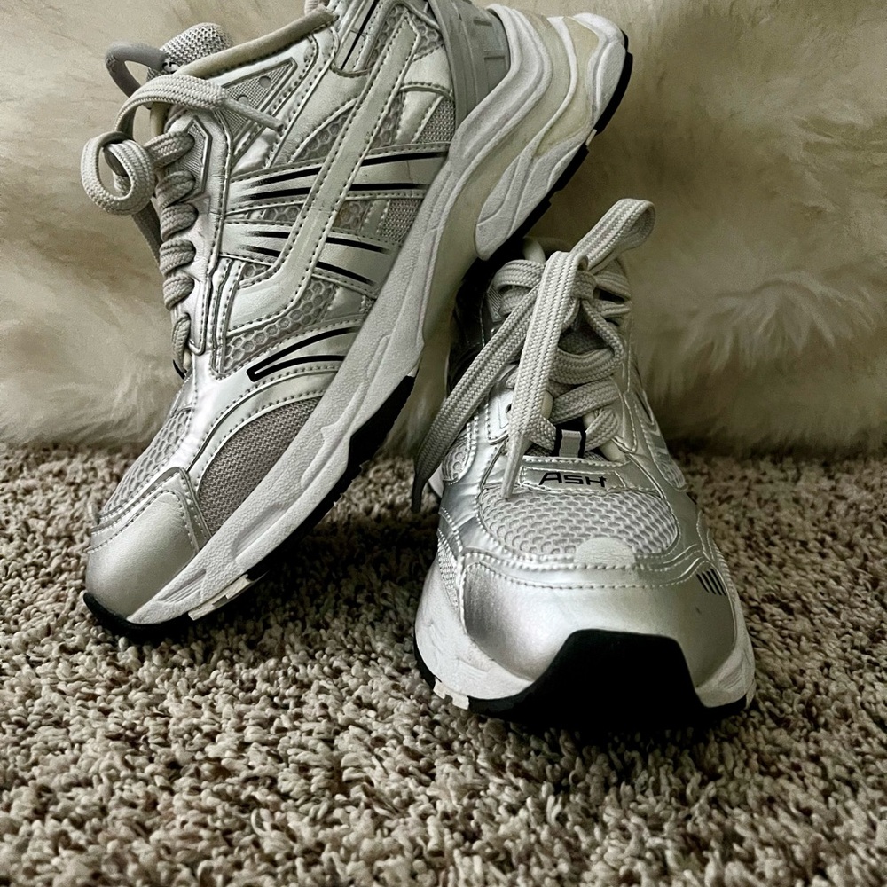 Ash Women's Metallic Silver Athletic Shoes